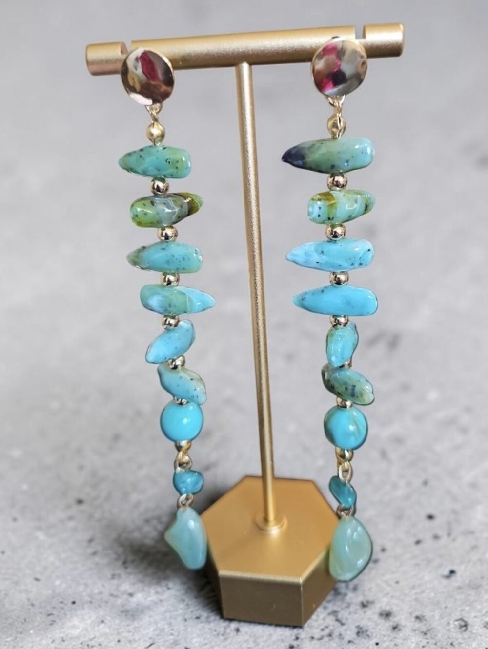 Sassified Boutique Bwt Turquoise Colored Beaded Drop Earrings - Women Jewelry